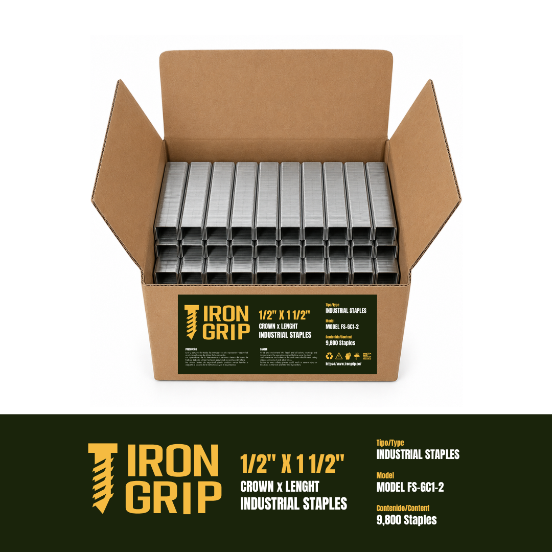 IronGrip FS Series 70 Galvanized Staples — 1/2" crown x 1 1/2" leg