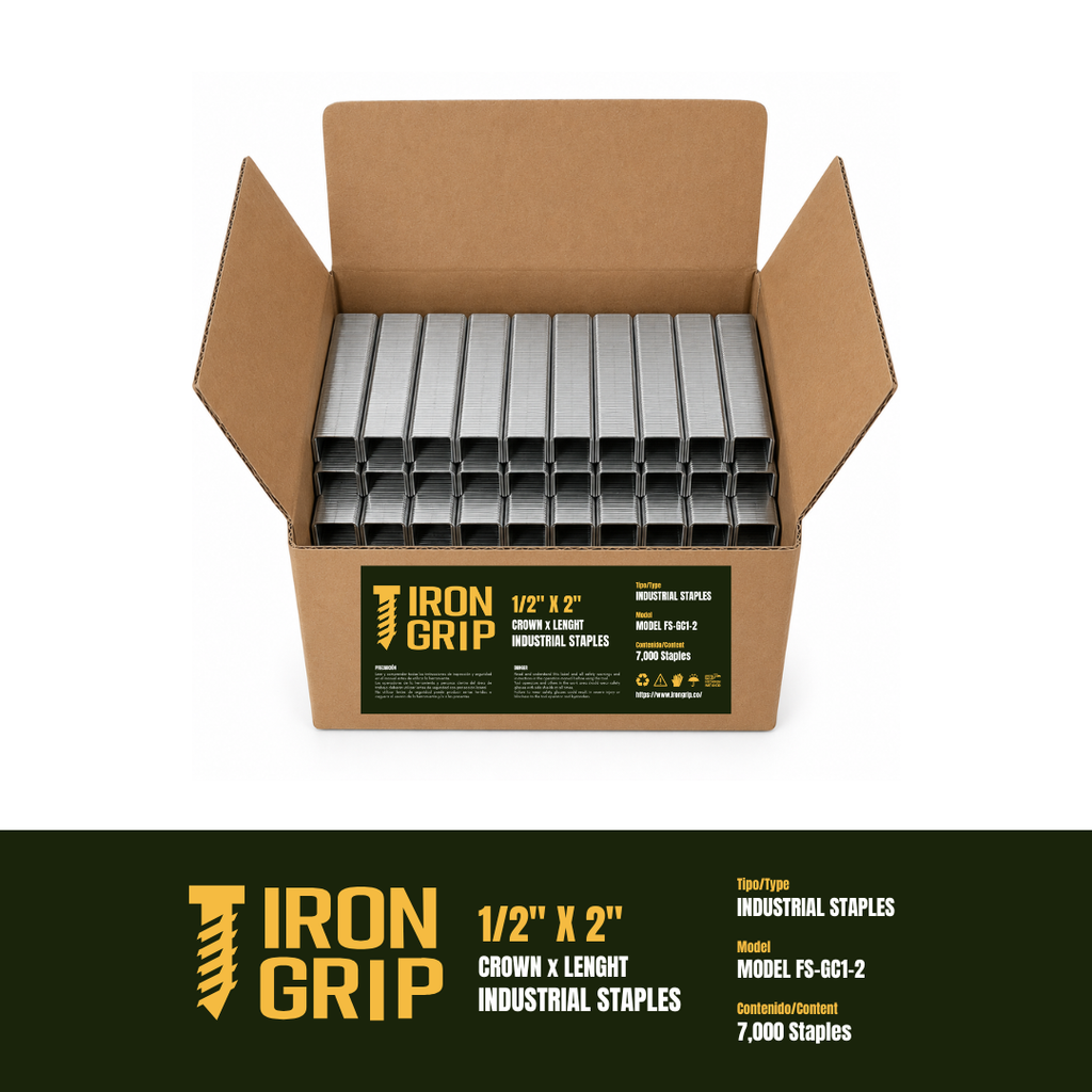 IronGrip FS Series 70 Galvanized Staples — 1/2" crown x 2" leg